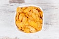 Cornflakes as source carbohydrates and dietary fiber, nutritious eating concept