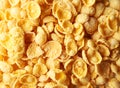 Cornflakes background, close up, yellow Royalty Free Stock Photo