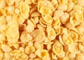 Cornflakes background, close up, yellow Royalty Free Stock Photo