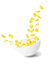 Cornflakes in ceramic bowl. Corn cereals Royalty Free Stock Photo