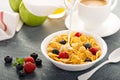 Cornflakes cereals with berries Royalty Free Stock Photo