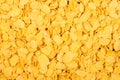 Cornflakes closeup, food background, top view