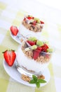 Cornflakes with fresh fruits and yogurt Royalty Free Stock Photo