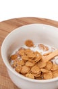 Cornflakes with milk in the white bowl Royalty Free Stock Photo