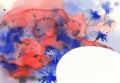 Cornflowers watercolor background unfinished