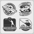 Cornhole badges, labels and design elements. Sport club emblems. Royalty Free Stock Photo