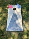 Cornhole yard lawn game boards and bean bags