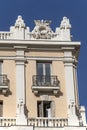 Cornice of a vintage building with stone balustrades Royalty Free Stock Photo