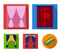 Cornices, garters, ribbon and other web icon in flat style.Machine, textiles, furniture icons in set collection.