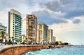 The Corniche seaside promenade in Beirut, Lebanon Royalty Free Stock Photo