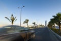 Corniche Shore Street in Jeddah with Cars in Motion, Saudi Arabia