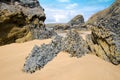 Cornish beach, Bedruthan steps, Cornwall, UK Royalty Free Stock Photo