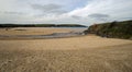 Cornish beach scene in November showing rocks and the sea Royalty Free Stock Photo