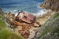 Cornish Coast Lands End wreck Royalty Free Stock Photo