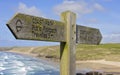 Cornish coastal footpath sign, Perranporth