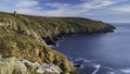 The Cornish coastline, near Lands end. The day is sunny. Royalty Free Stock Photo