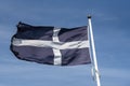 Cornish flag white cross on black background