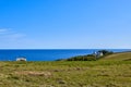 Cornish Headland with grass and sea