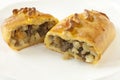 Cornish Pasty Cut in Halves Royalty Free Stock Photo