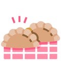 Cornish pasty flat illustration