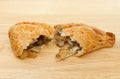 Cornish pasty halves Royalty Free Stock Photo