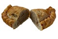 Cornish pasty on white background Royalty Free Stock Photo