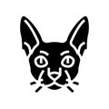 cornish rex cat cute pet glyph icon vector illustration