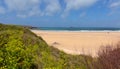 Cornish sandy beach Harlyn Bay North Cornwall England UK near Padstow and Newquay Royalty Free Stock Photo