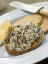 Cornish Smoked Mackerel Pate with Oatmeal Biscuits Royalty Free Stock Photo