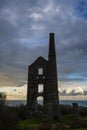 Cornish Tin Mine silhouette at sunset - Cornwall, England