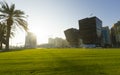 Cornish Walk Way Park with blue sky in Doha, Qatar Royalty Free Stock Photo