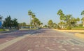 Cornish Walk Way Park with blue sky in Doha, Qatar Royalty Free Stock Photo