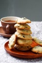 Cornmeal chocolate chunk cookies raisins Royalty Free Stock Photo