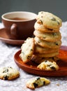 Cornmeal chocolate chunk cookies raisins Royalty Free Stock Photo