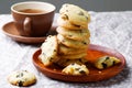 Cornmeal chocolate chunk cookies raisins Royalty Free Stock Photo