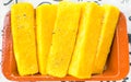 cornmeal mush slices yellow