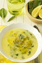 Cornmeal spinach cream soup