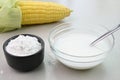 Cornstarch water in a bowl