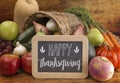 Cornucopia Filled with Fresh Fruits and Vegetables Royalty Free Stock Photo