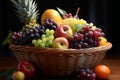 A cornucopia of fresh and colorful fruits neatly arranged in a basket
