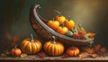 cornucopia full of harvest vegetables and fruits Royalty Free Stock Photo