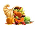 Cornucopia Full Of Vegetables And Fruits Royalty Free Stock Photo