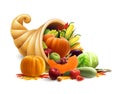 Cornucopia Full Of Vegetables And Fruits