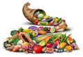 Cornucopia Horn Full Of Fruit And Vegetables Royalty Free Stock Photo