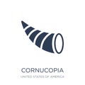 Cornucopia icon. Trendy flat vector Cornucopia icon on white background from United States of America collection