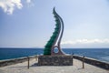 Cornucopia Statue, Horn of Amalthea at the waters edge, Agios Nikolaos, Crete Royalty Free Stock Photo