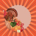 Cornucopia with Turkey bird Royalty Free Stock Photo