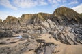 Cornwall beach landscape image at Sandymouth Royalty Free Stock Photo
