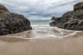 Cornwall beach and waves at Kynance cove