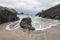 Cornwall beach and waves at Kynance cove